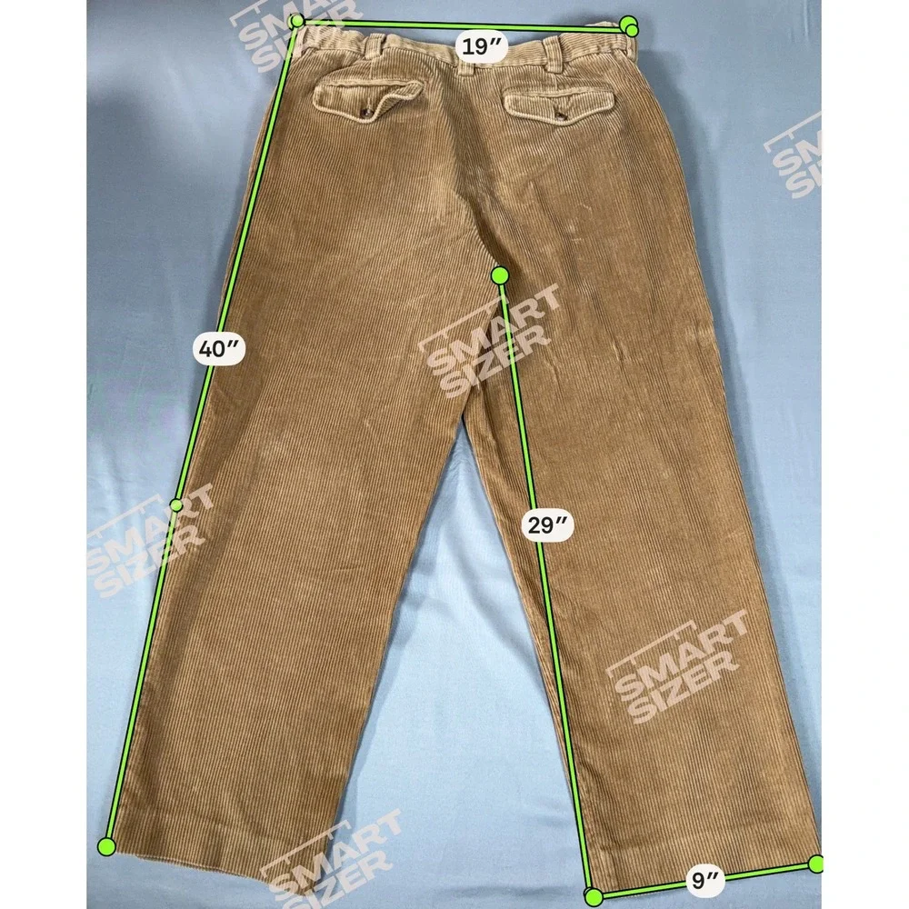 L.L.Bean Corduroy Pants Mens 35 Tan Excellent Comfort‎ Waist Wide Wale Cotton